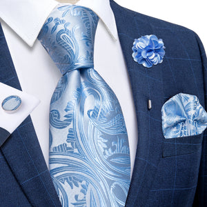 Luxury Yellow Solid Silk Tie Set for Men