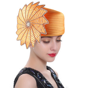 Fancy Satin Cloth Church Hat for Women