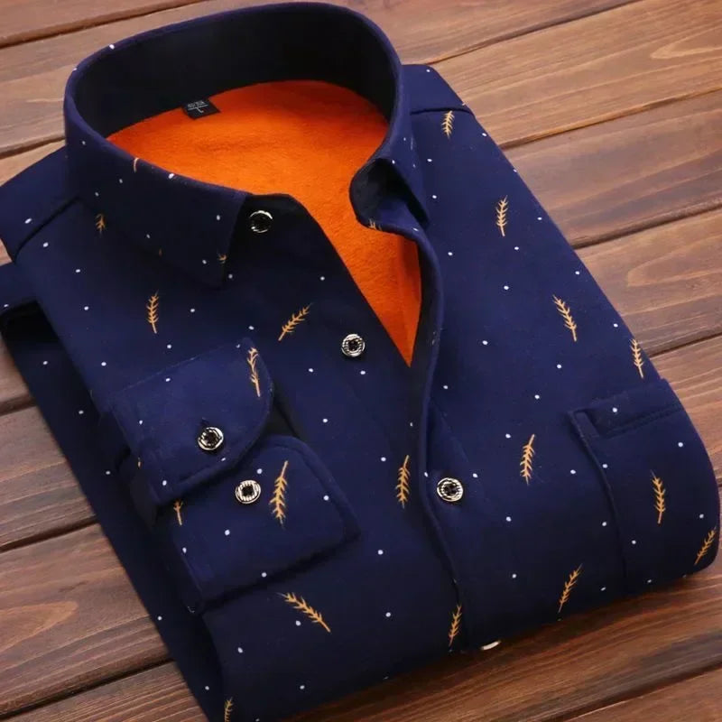 2025 Men's Autumn-Winter Plaid Shirt β Thick, Warm & Stylish