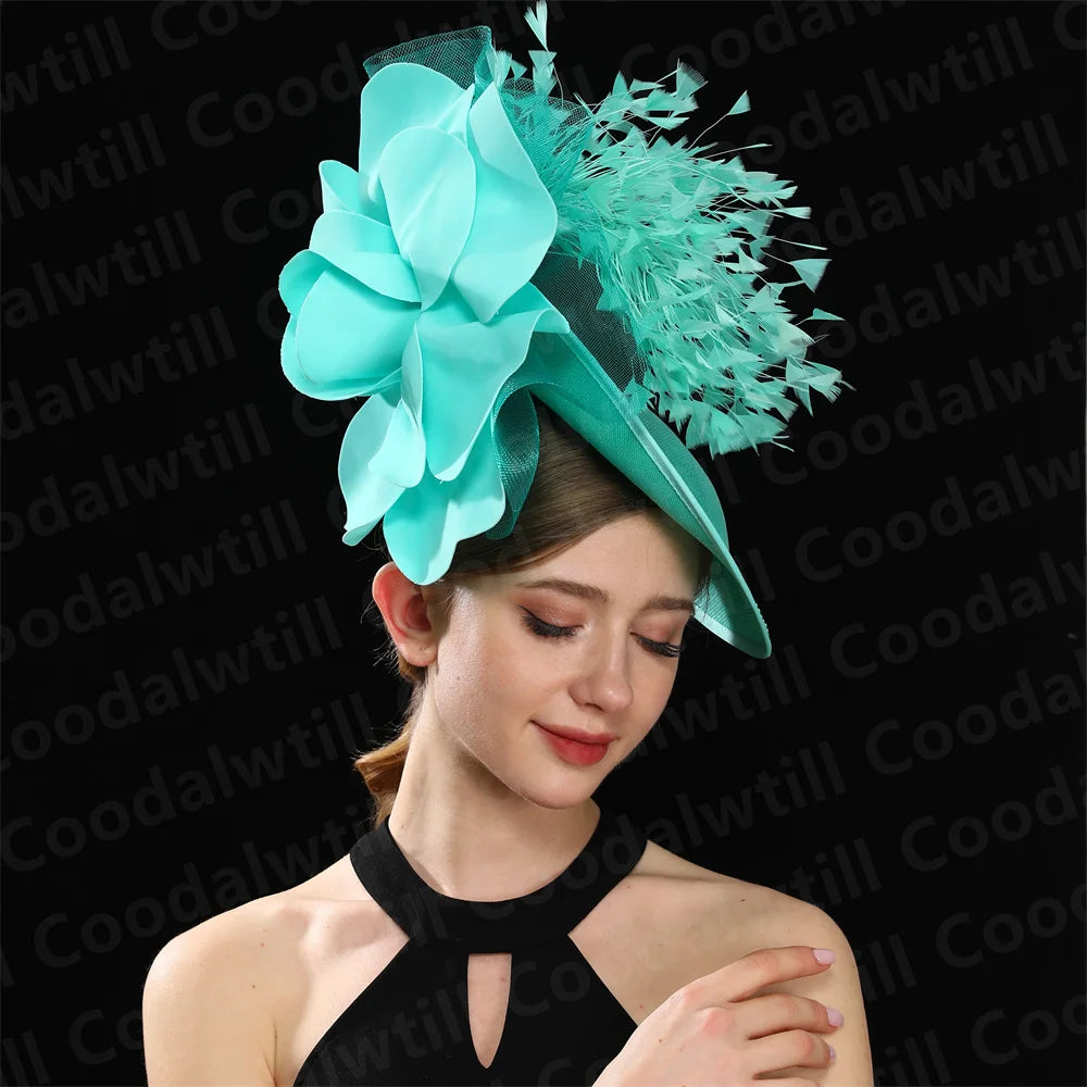 πΈ Big Flower Wedding Fascinator Hat β Elegant Womenβs Headpiece for Special Occasions