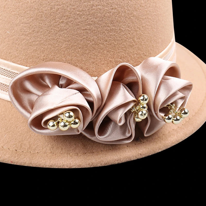 Elegant Adjustable Flower Decorated Hat