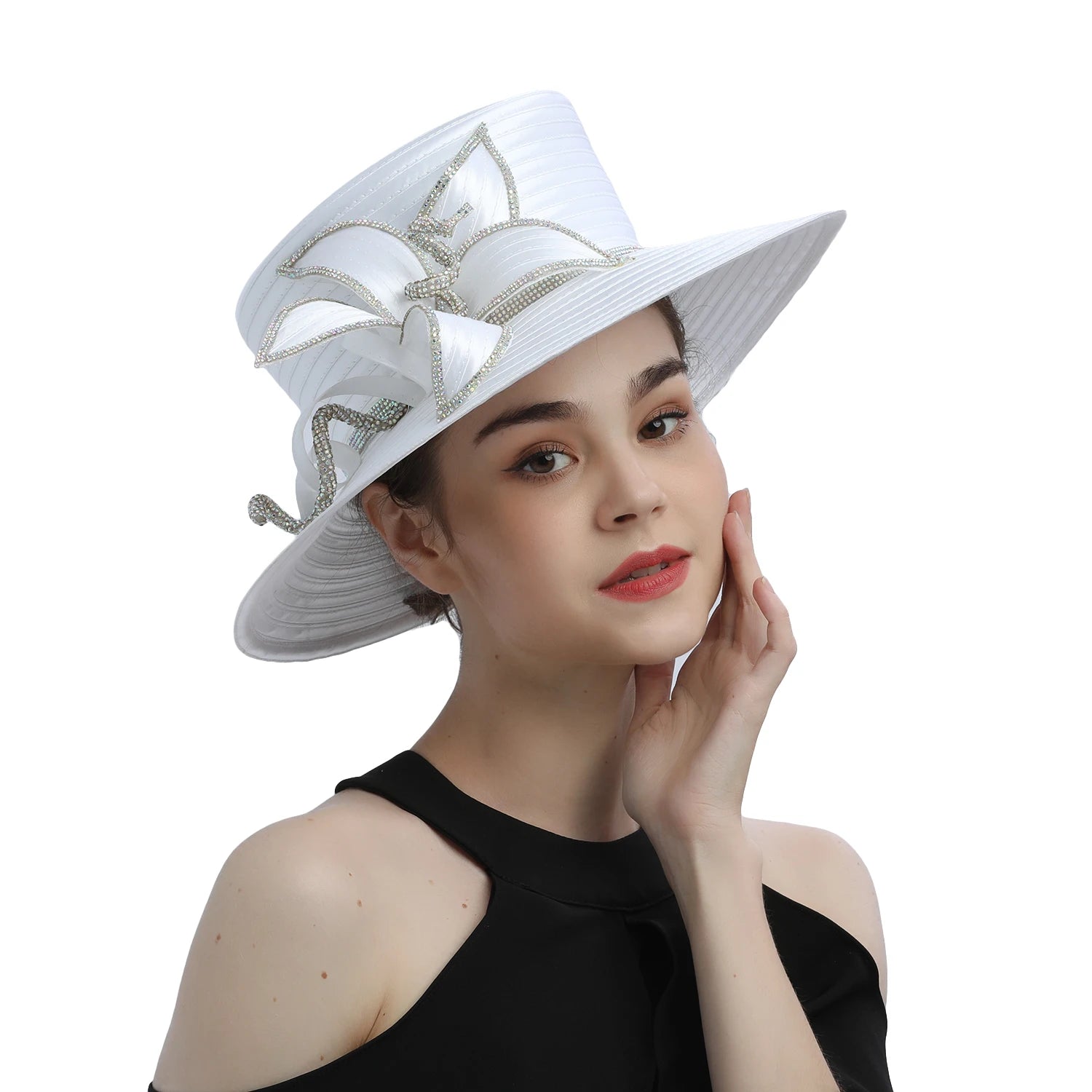 Deluxe New White Church Hat for Women
