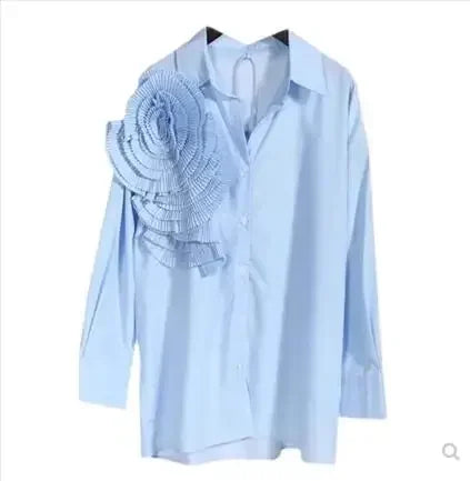 OCEANLOVE 3D Floral Blouse β Elegance in Every Petal πΈ