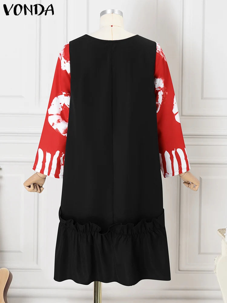 VONDA Women Bohemian Printed Dress 2024