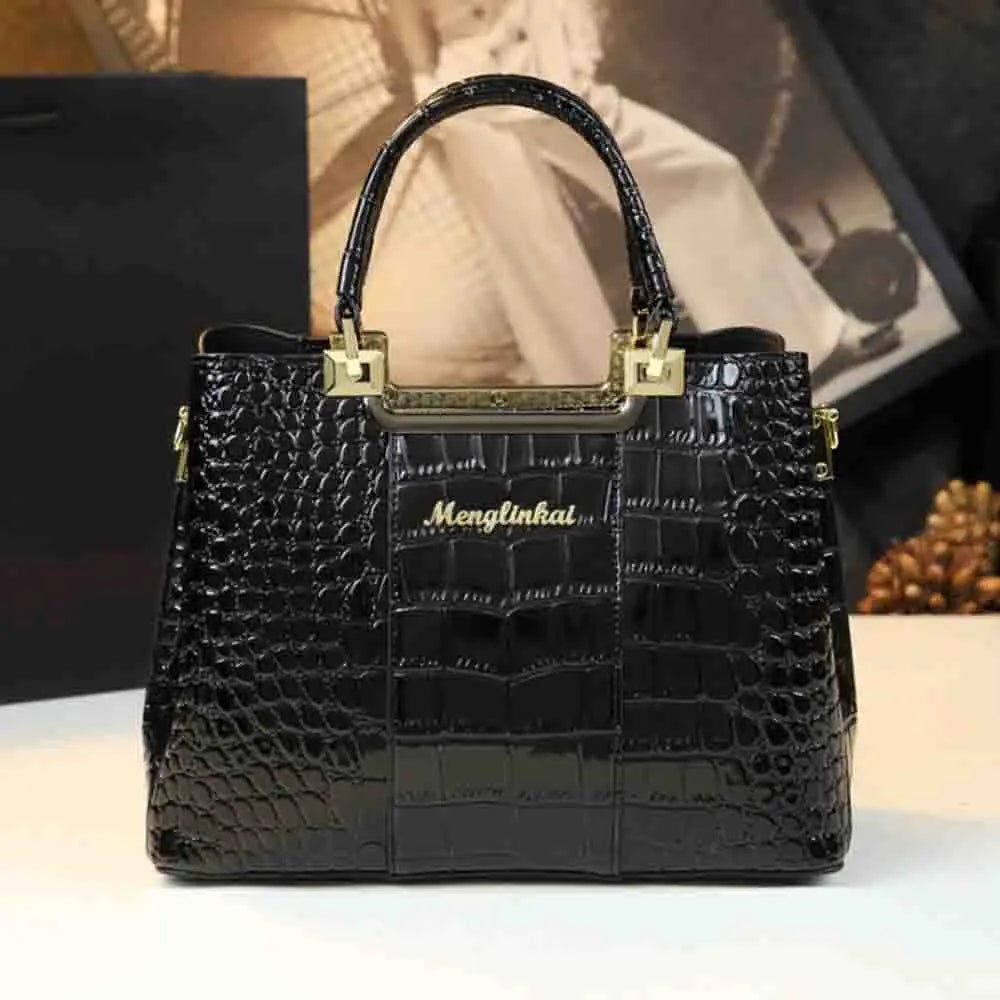 Luxury Crocodile-Embossed Tote β Elevate Your Elegance