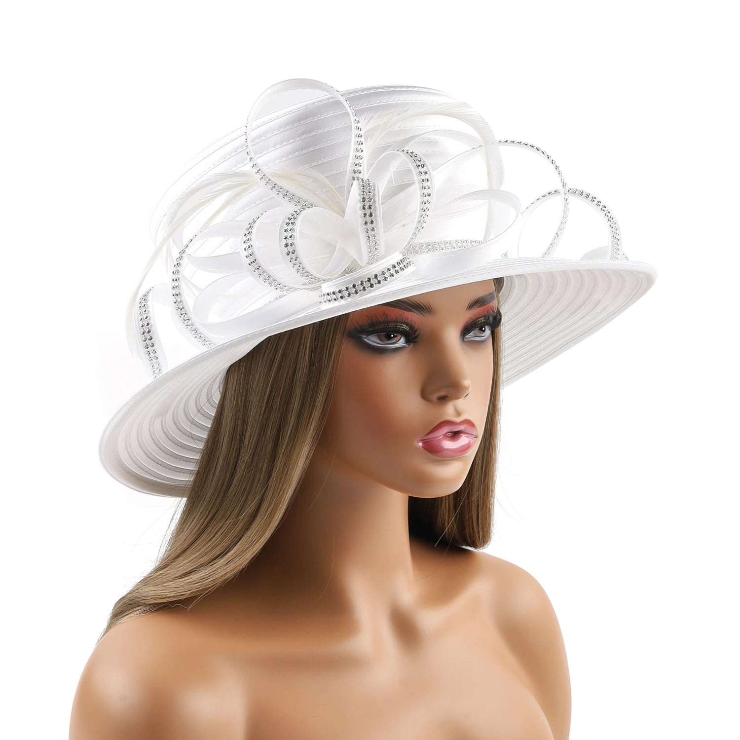 Deluxe New White Church Hat for Women