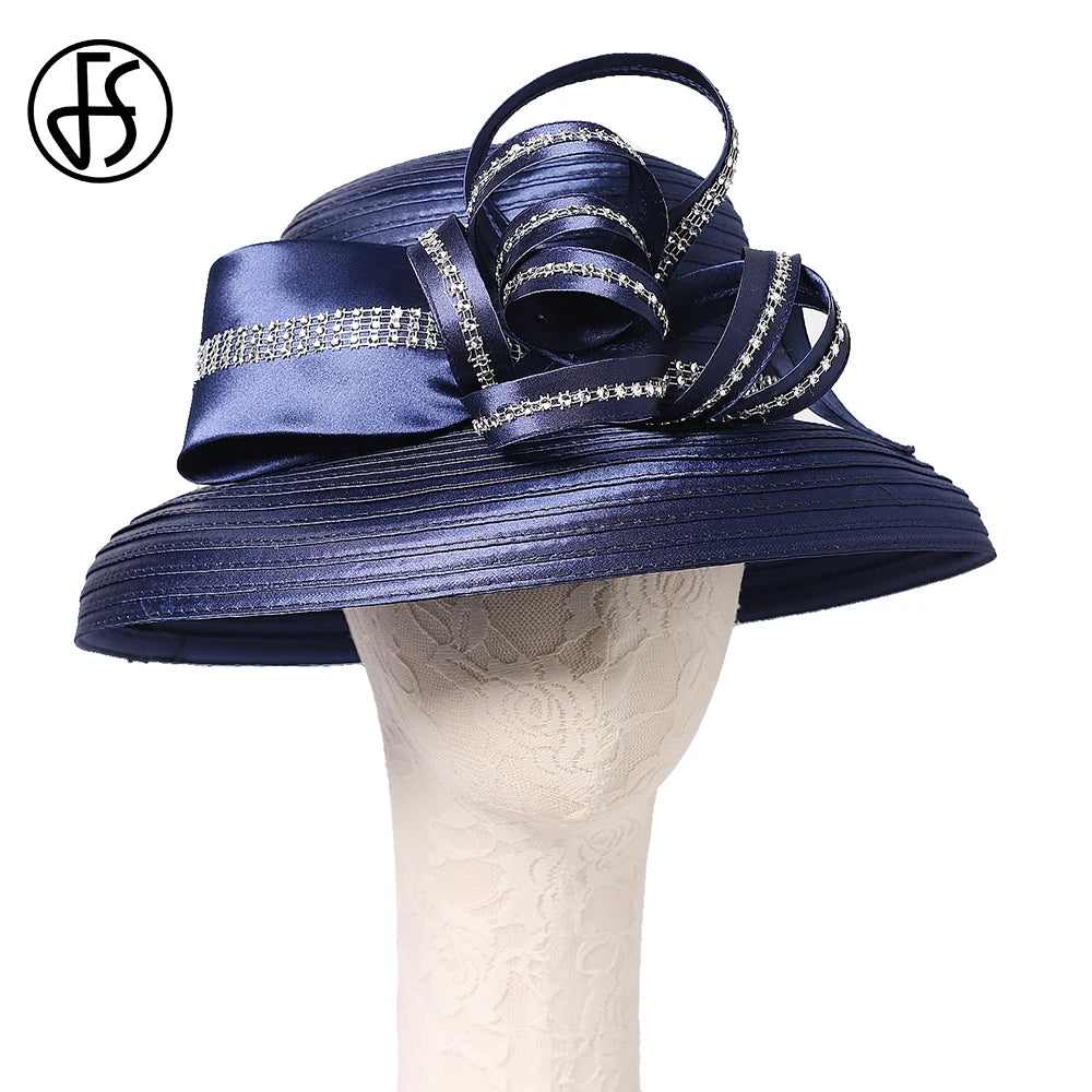 FS Lady Elegant White Wide Brim Hat β Perfect for Tea Parties, Weddings & Church