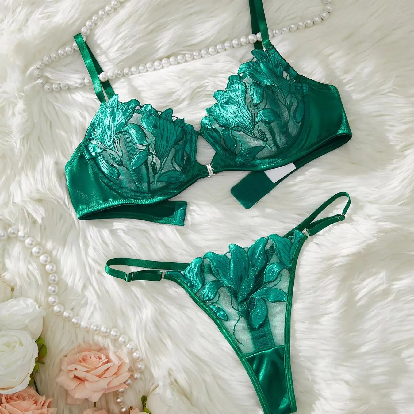 Floral Embroidery Lingerie Set – Elegance Meets Seduction