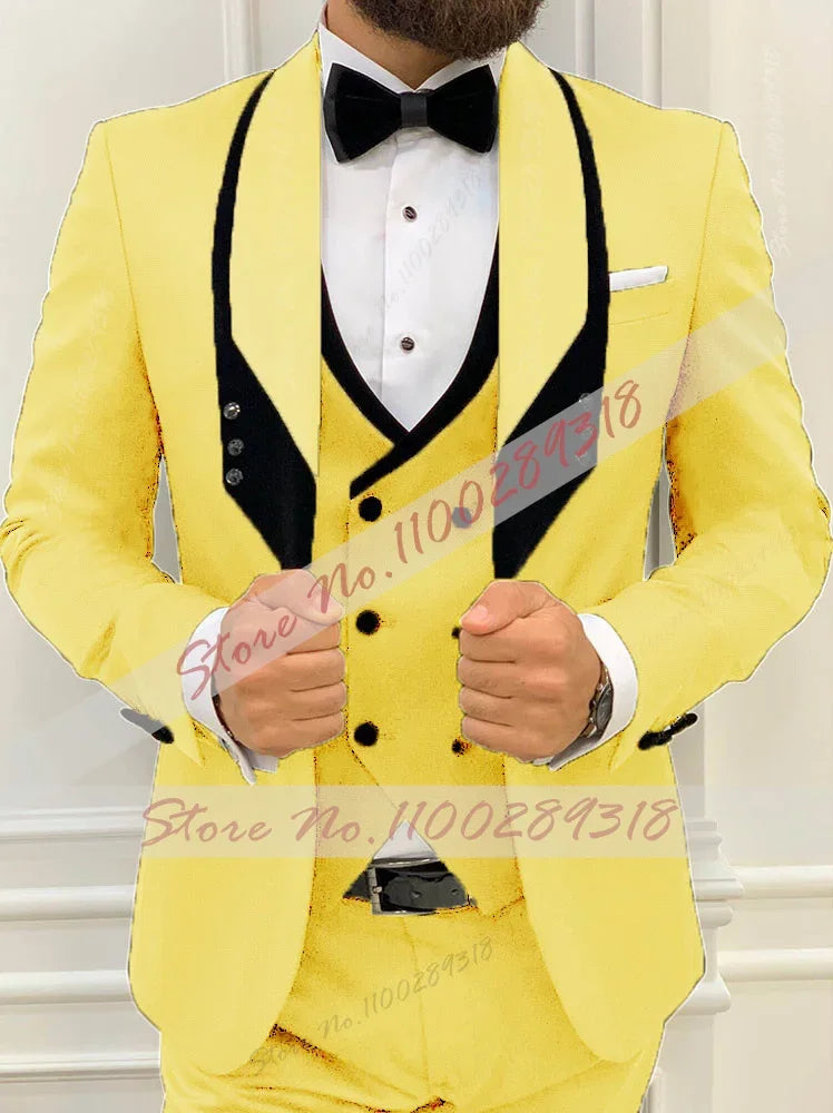 β¨ Latest Black Menβs Formal 3-Piece Suit β¨