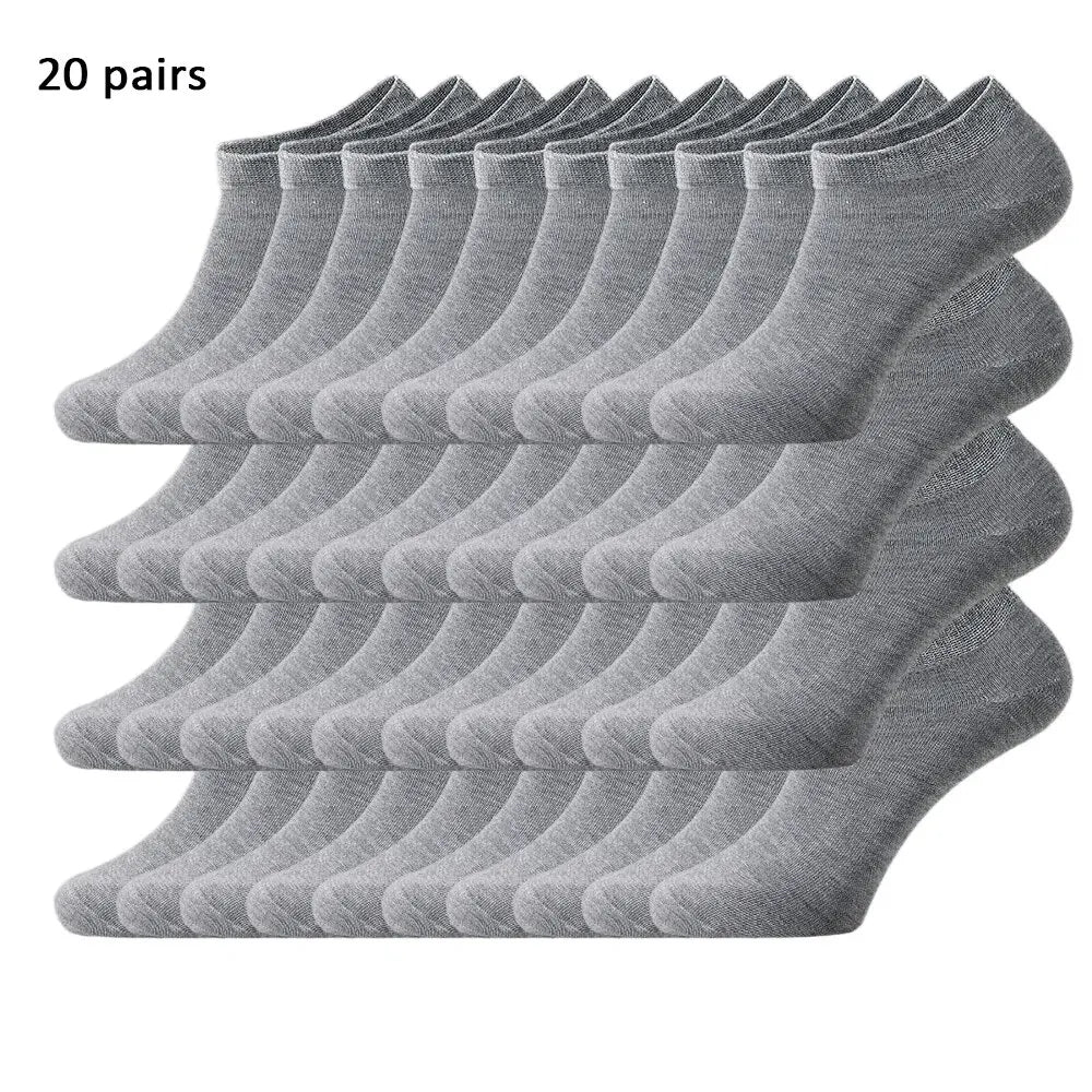 🧦 Unisex Solid Color Ankle & Boat Socks – 10/20/40 Pairs