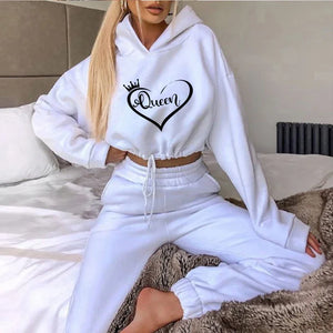 Women’s Hooded Sportswear Tracksuit – Casual 2‑Piece Jogging Set (2025 Collection)