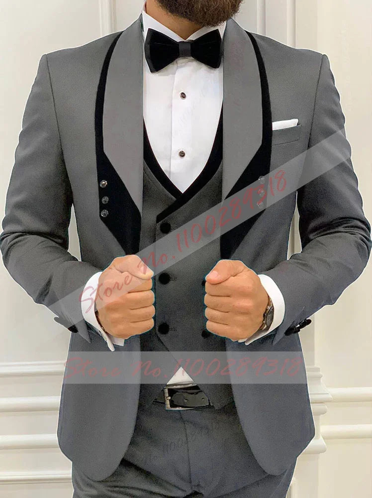 β¨ Latest Black Menβs Formal 3-Piece Suit β¨