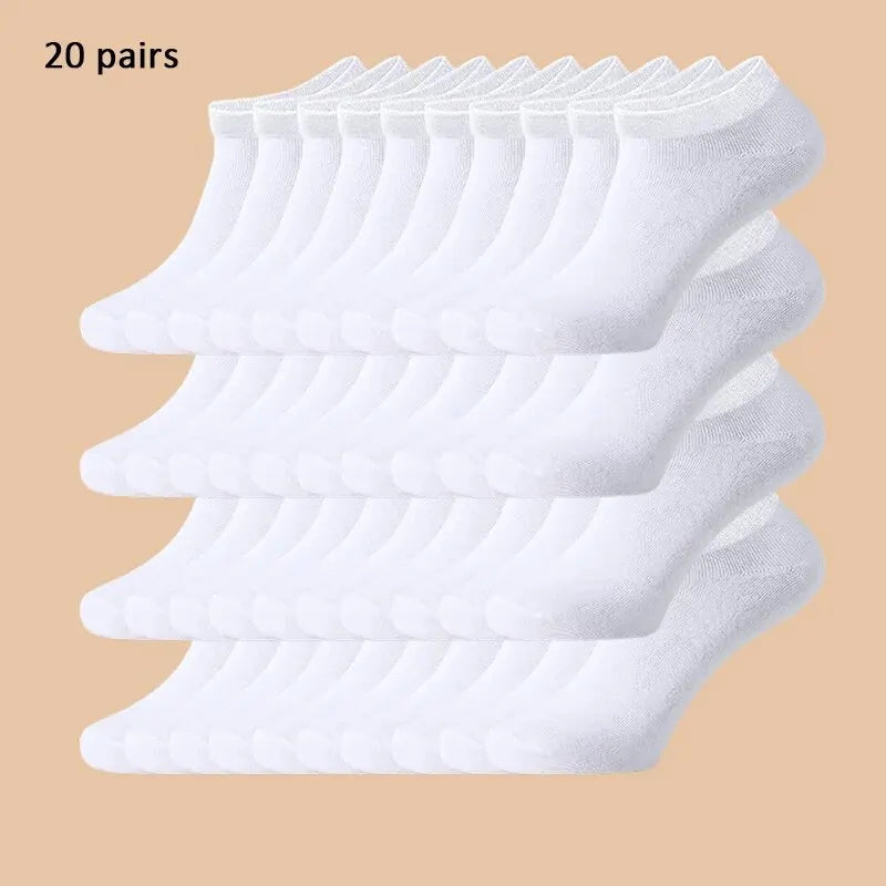 🧦 Unisex Solid Color Ankle & Boat Socks – 10/20/40 Pairs