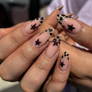 β 24pcs Simple French Almond Press-On Nails β Chic Stars & Easy Style