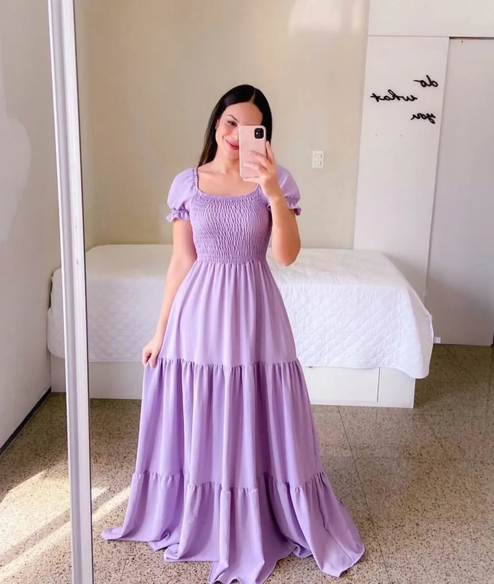 Embrace Elegance with Our Off-Shoulder Fragrant Long Solid Color Women's Dress