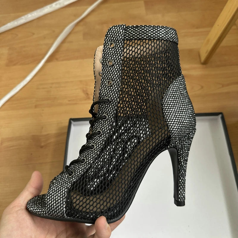 New Sexy High Heels Hollow Mesh Sandals
