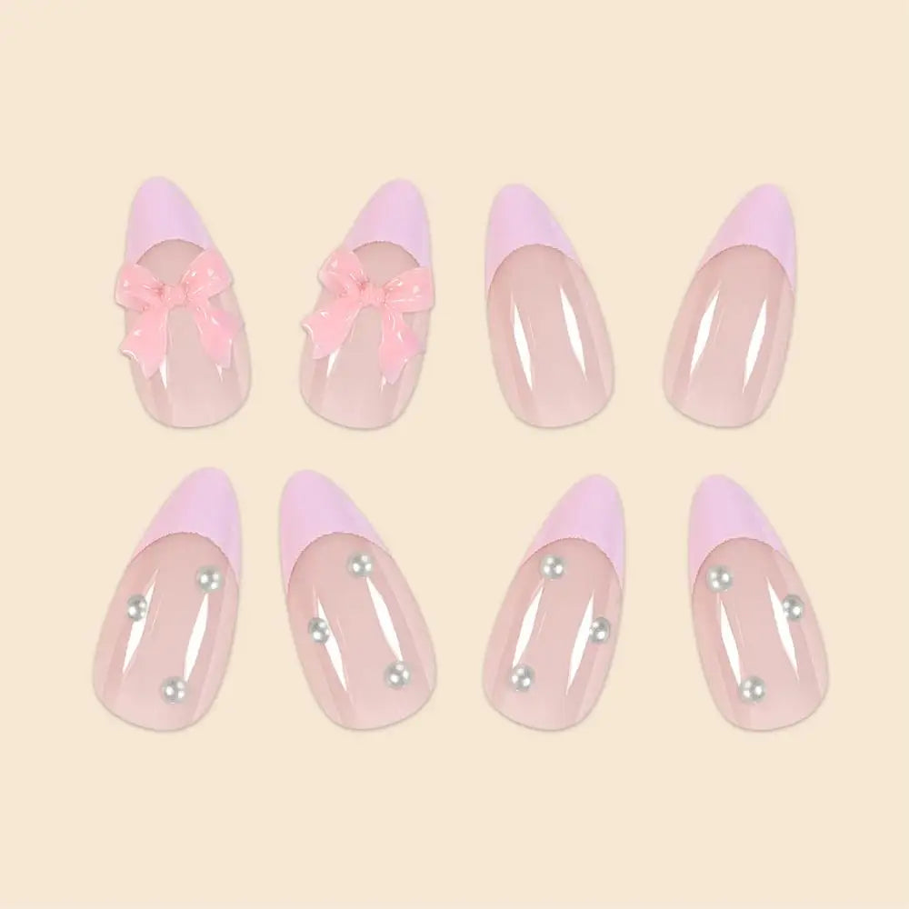 π New Arrival β 24pcs Short French Press-On Nails