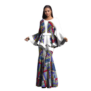 Women’s African Wax Print Two‑Piece Outfit — 2025 Bazin Riche Set (WY3792)