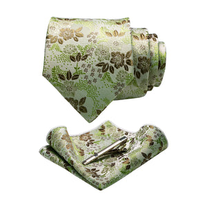 JEMYGINS Floral Silk Men’s Tie Set – Elevate Your Style with Elegance