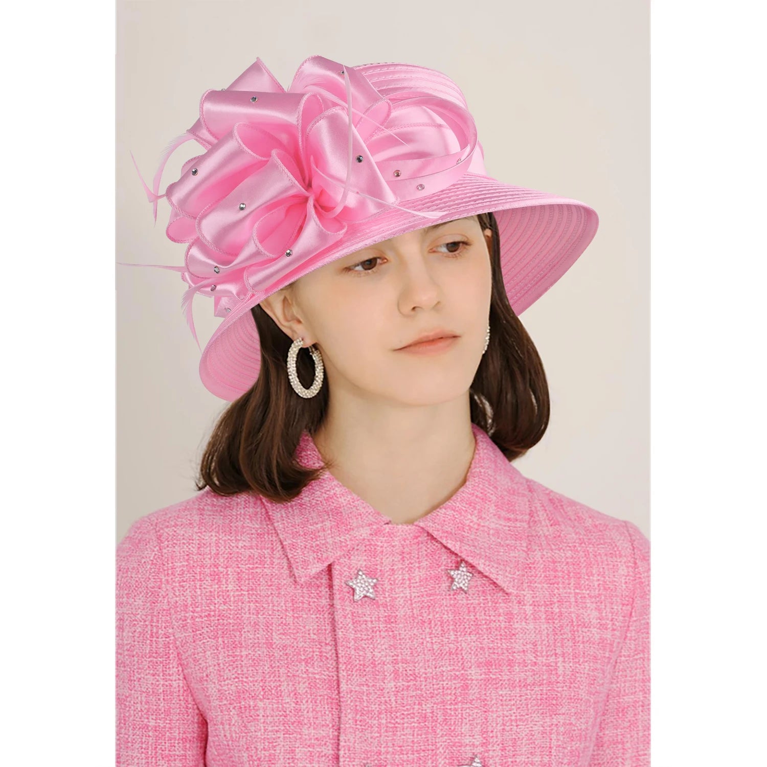 New Women’s Pink & White Church Hat