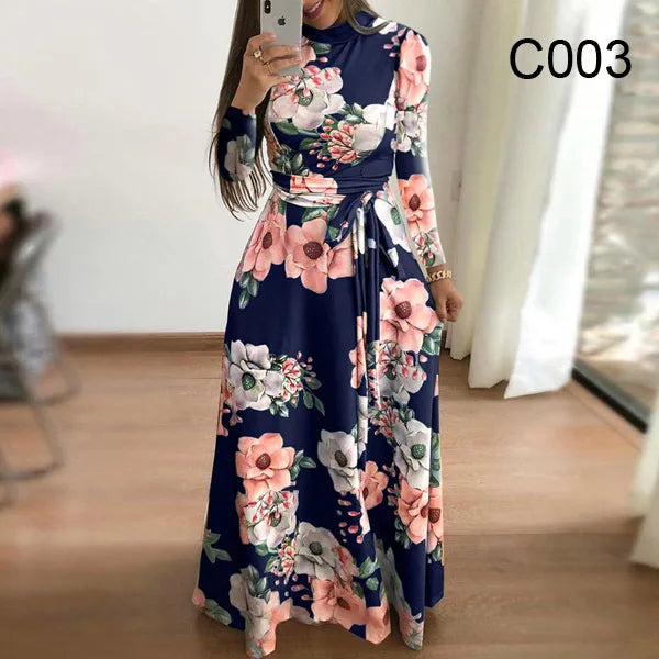 Elegant Women's Bohemian Long Dress β Perfect for Spring & Autumn