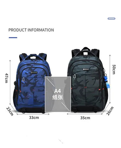 π 2025 New Camouflage School Backpack for Boys