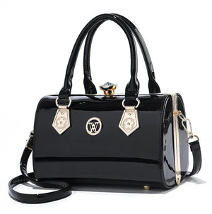 Luxury Patent Leather Women’s Bag – European Diamond Handbag