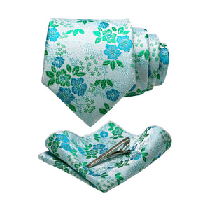 JEMYGINS Floral Silk Men’s Tie Set – Elevate Your Style with Elegance
