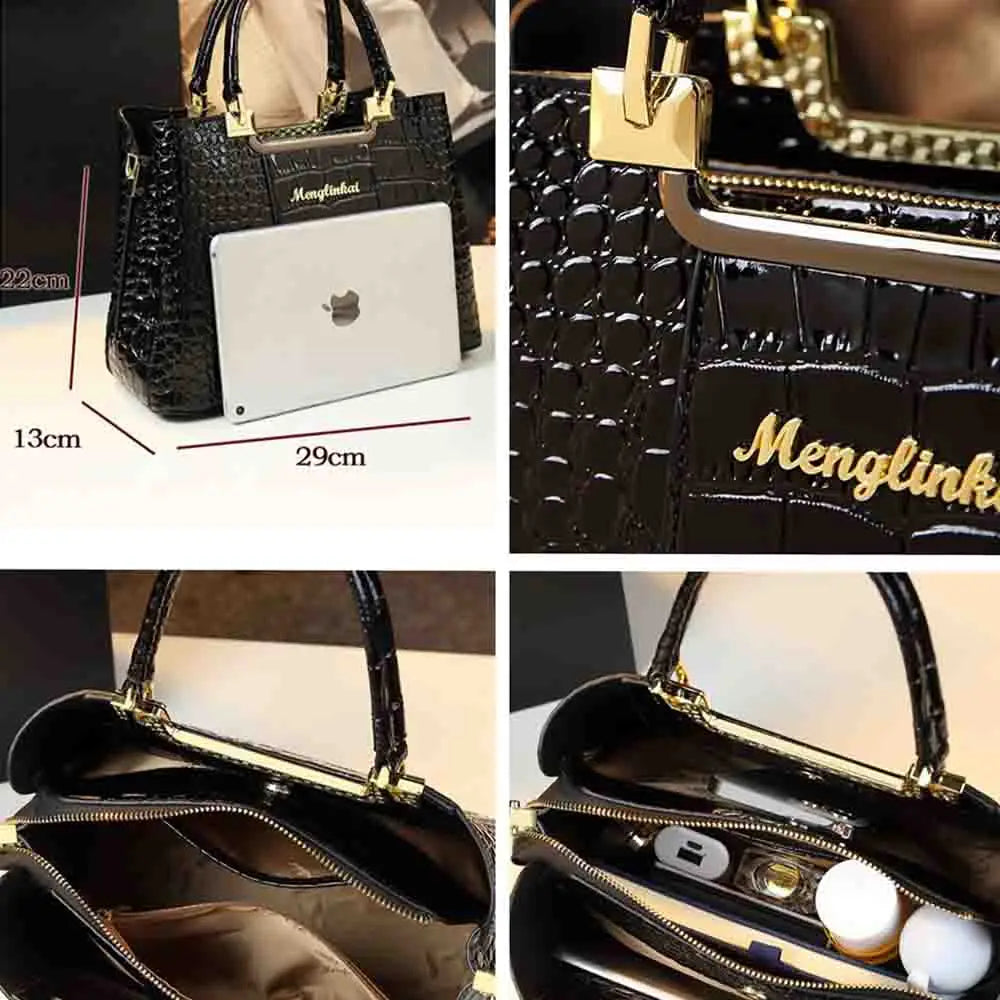 Luxury Crocodile-Embossed Tote β Elevate Your Elegance