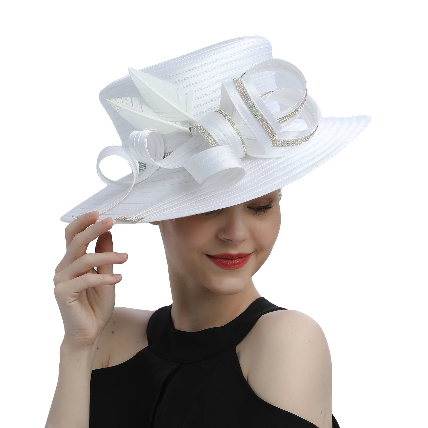 Deluxe New White Church Hat for Women