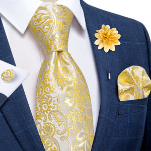 Blue Silver Paisley Neck Tie Set for Men