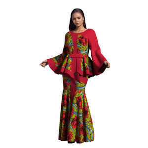 Women’s African Wax Print Two‑Piece Outfit — 2025 Bazin Riche Set (WY3792)