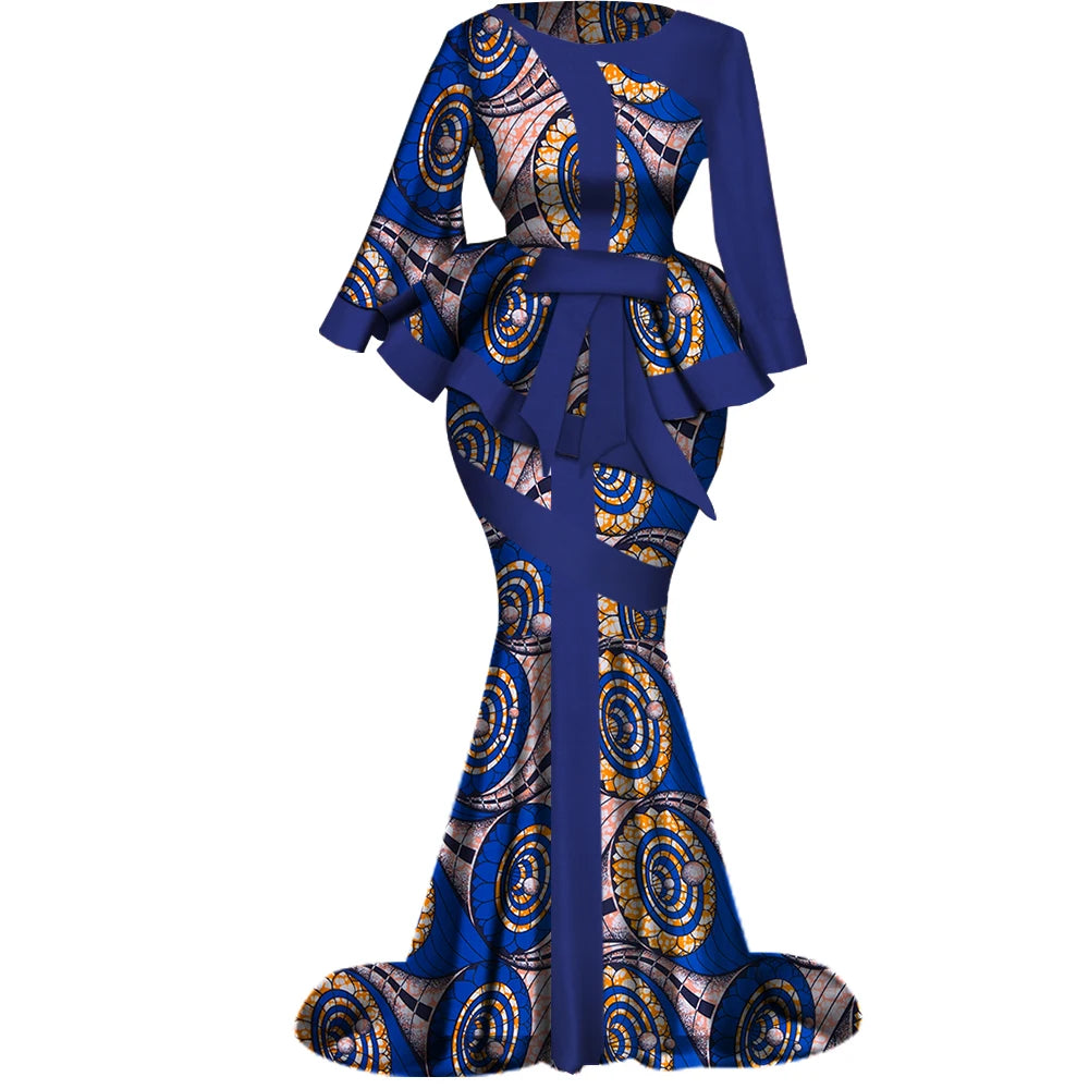 Women’s African Wax Print Two‑Piece Outfit — 2025 Bazin Riche Set (WY3792)