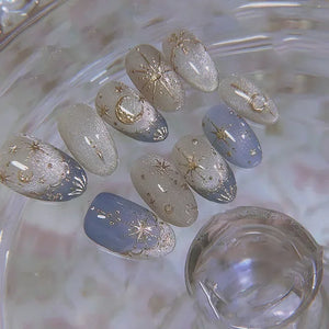 🌿 24pcs Flora Almond Press-On Nails – Mori Girl Ballet-Inspired Beauty