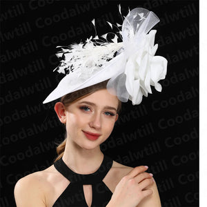 🌸 Big Flower Wedding Fascinator Hat – Elegant Women’s Headpiece for Special Occasions