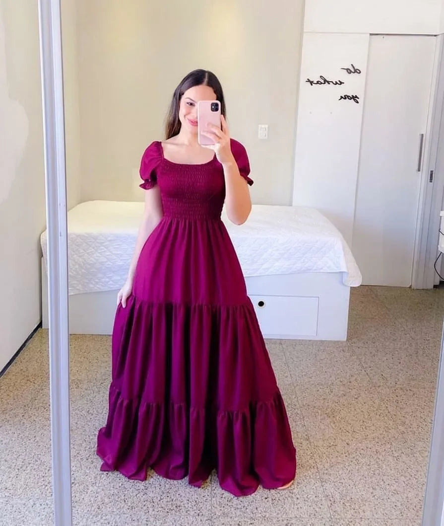 Embrace Elegance with Our Off-Shoulder Fragrant Long Solid Color Women's Dress