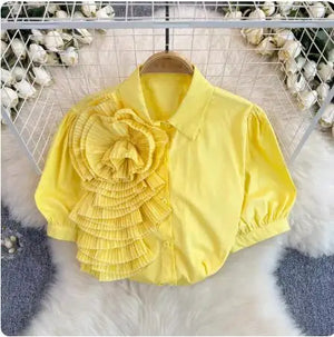 OCEANLOVE 3D Floral Blouse β Elegance in Every Petal πΈ