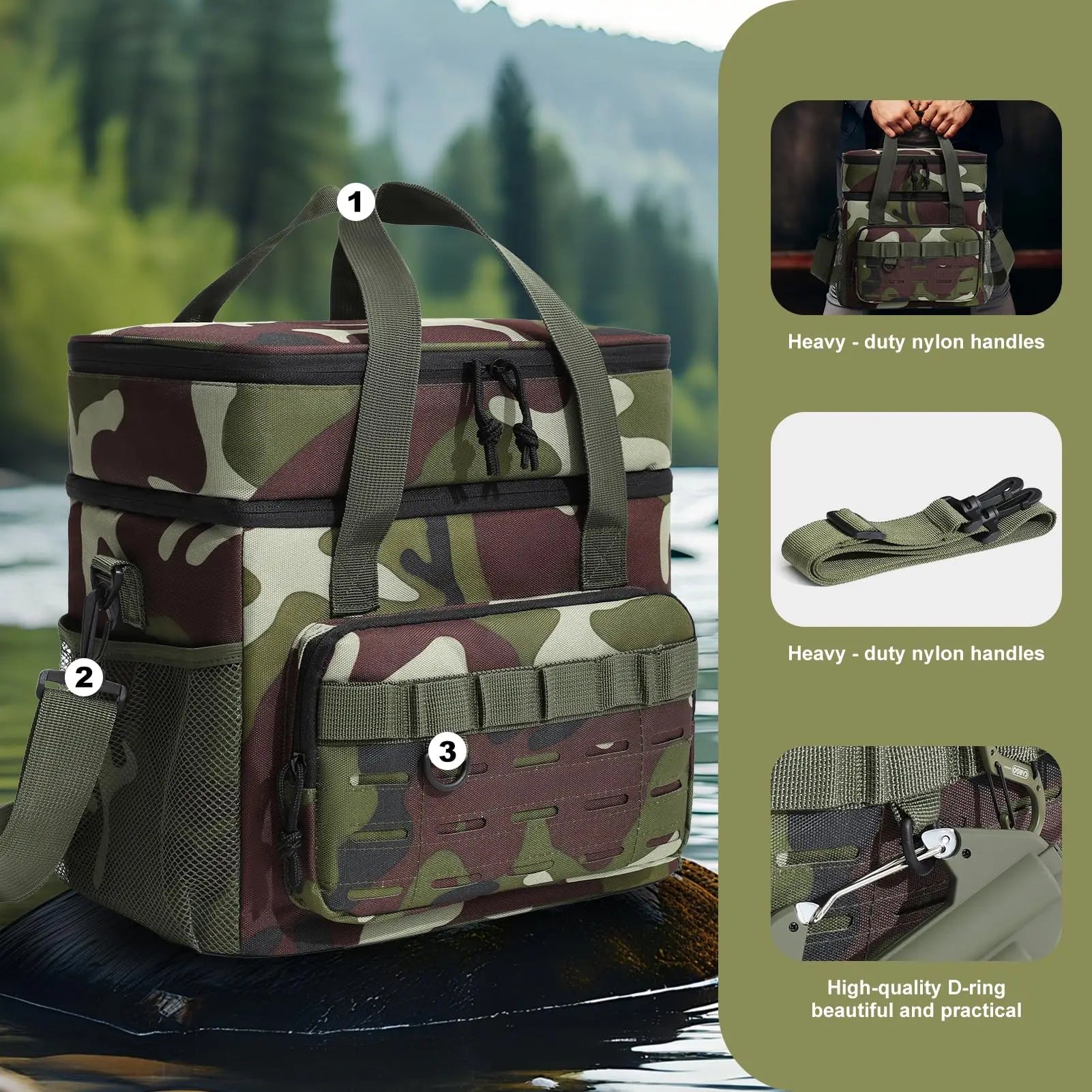 Men's Insulated Lunch Bag β Durable, Leak-Proof Soft Cooler Bag (18L / 20 Cans)