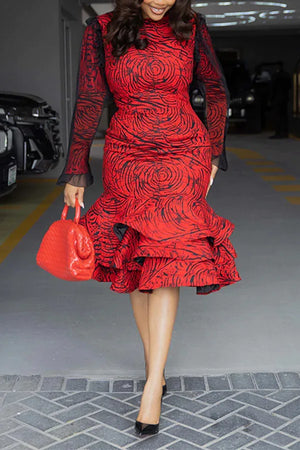 Spring & Autumn Women's Printed Dress – Effortless Elegance for Every Occasion