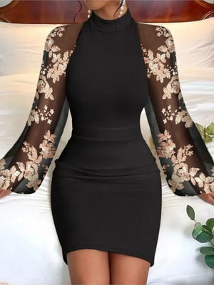 Elegant Lace Lantern Sleeve Dress – A Statement of Grace & Style
