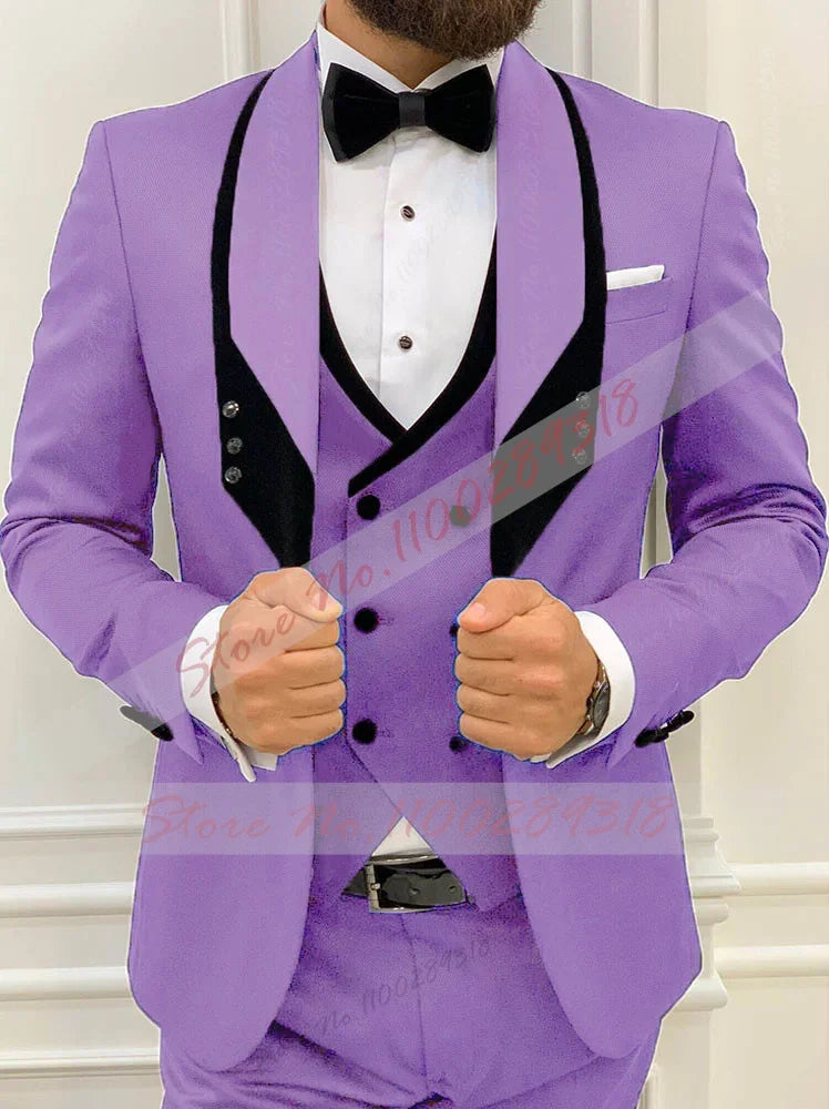 β¨ Latest Black Menβs Formal 3-Piece Suit β¨