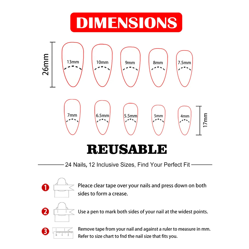π New Arrival β 24pcs Short French Press-On Nails