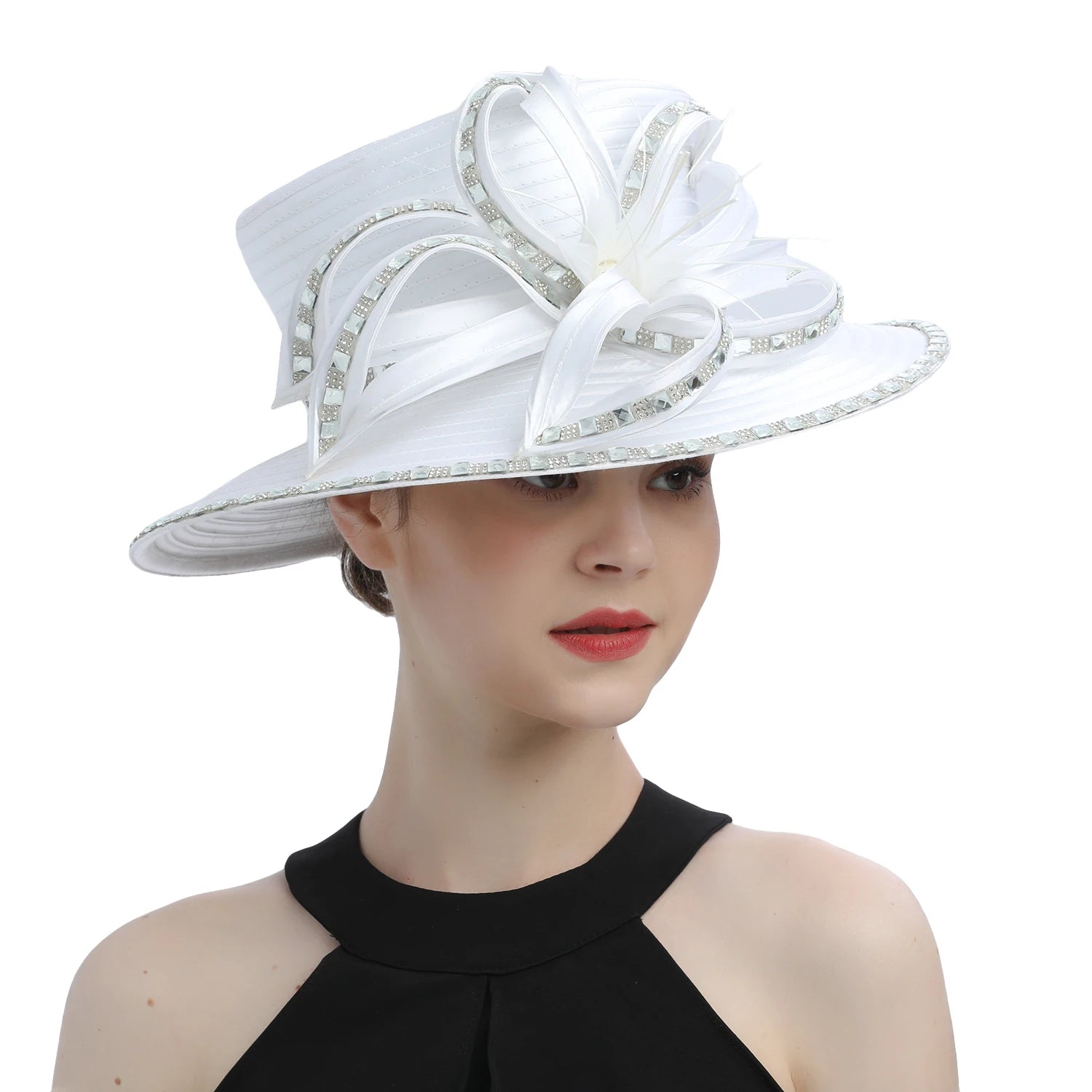 Deluxe New White Church Hat for Women