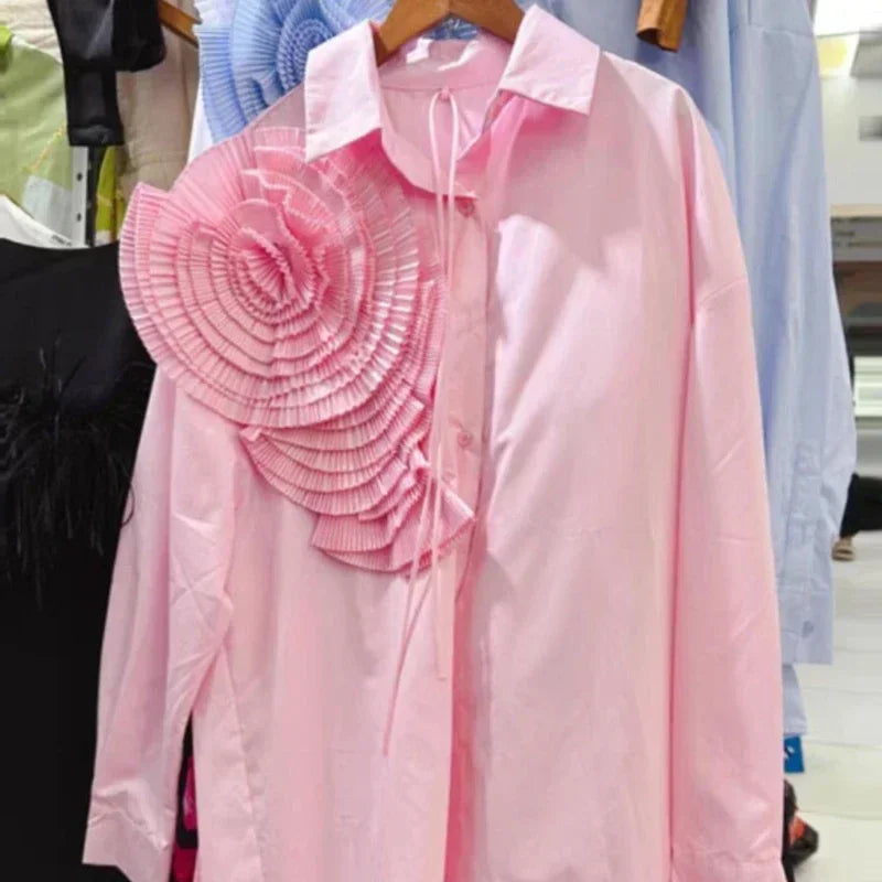 OCEANLOVE 3D Floral Blouse β Elegance in Every Petal πΈ