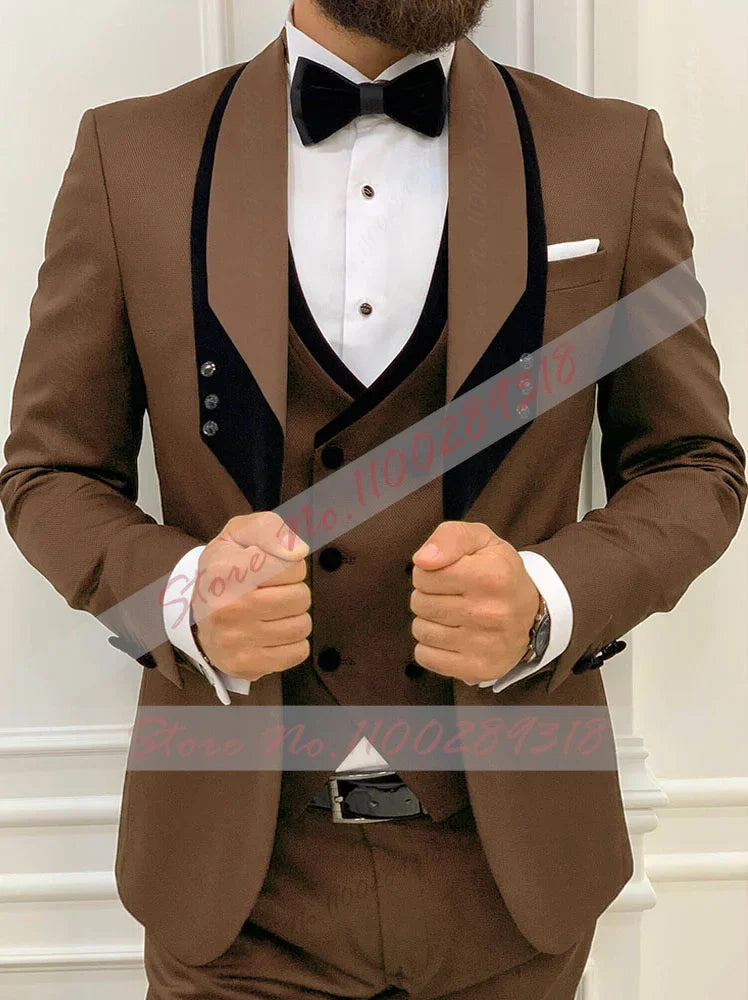 β¨ Latest Black Menβs Formal 3-Piece Suit β¨