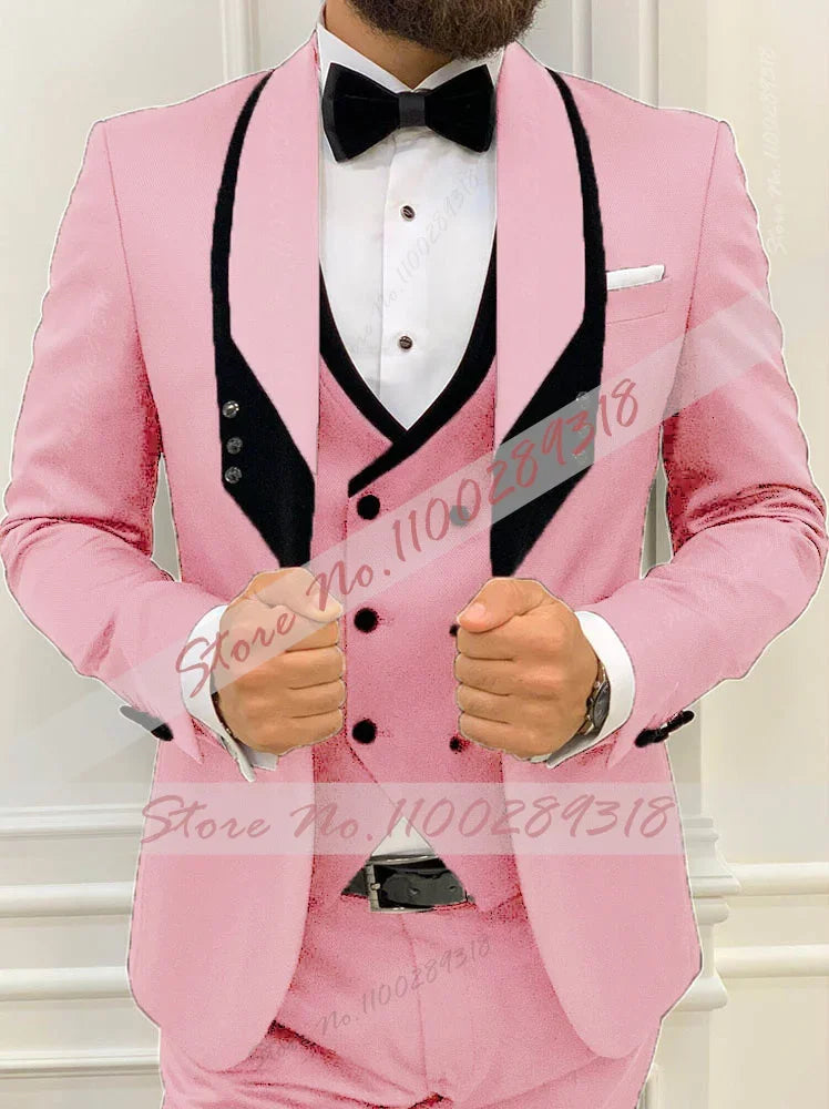 β¨ Latest Black Menβs Formal 3-Piece Suit β¨