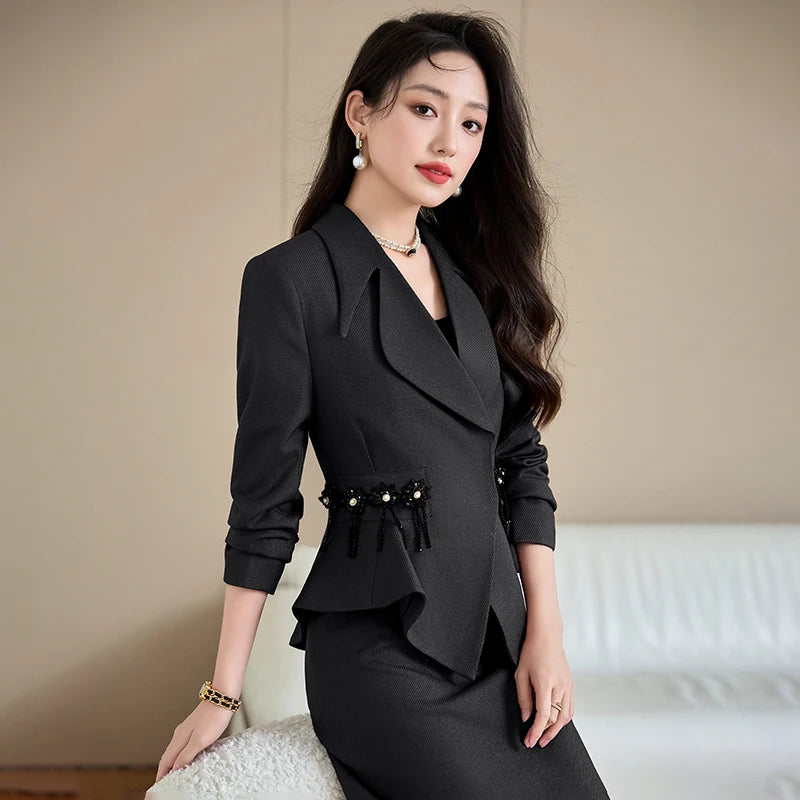 2024 Autumn Two-Piece Set ✨
Blazer Coat + High Waist Skirt | Elegant • Professional • Effortlessly Stylish