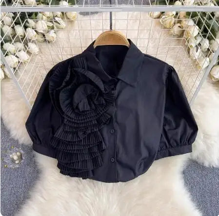 OCEANLOVE 3D Floral Blouse β Elegance in Every Petal πΈ