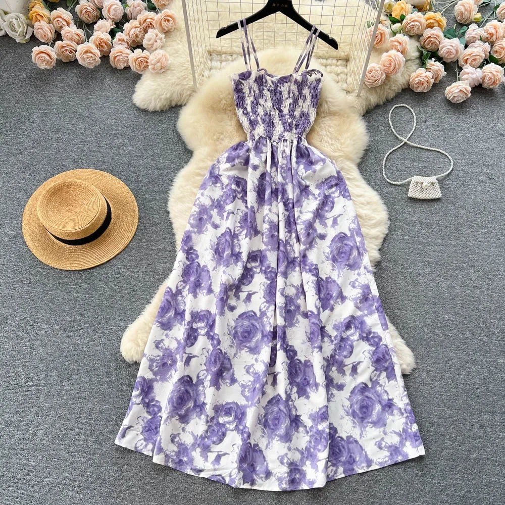 πΉSummer Rose Flower Print Romantic Retro Dress πΉ