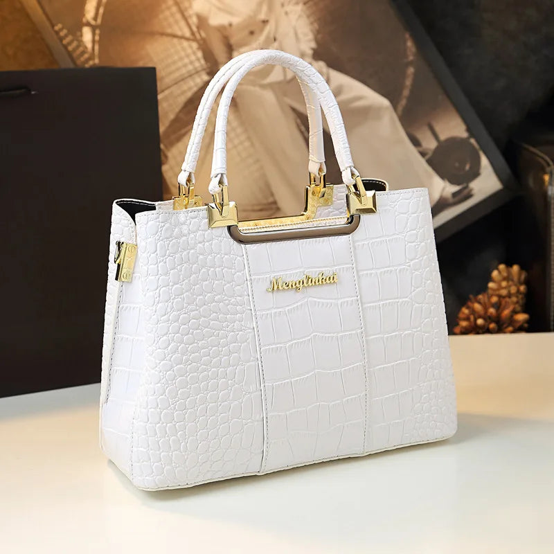 Luxury Crocodile-Embossed Tote β Elevate Your Elegance
